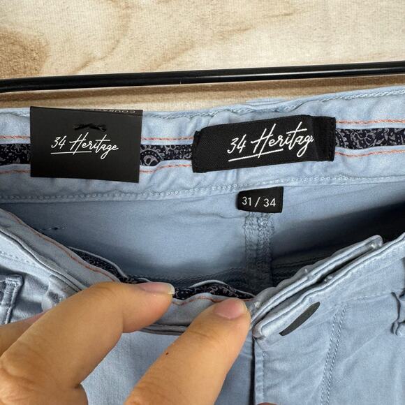 34 Heritage Courage Sky Twill Tencel Soft Mid Rise Straight Leg Pants Size 31x34 - Picture 8 of 15